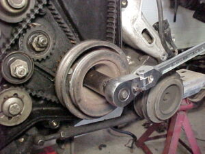 Camshaft (Timing) Belt Tension - Checking and Adjusting-1-crank_bolt